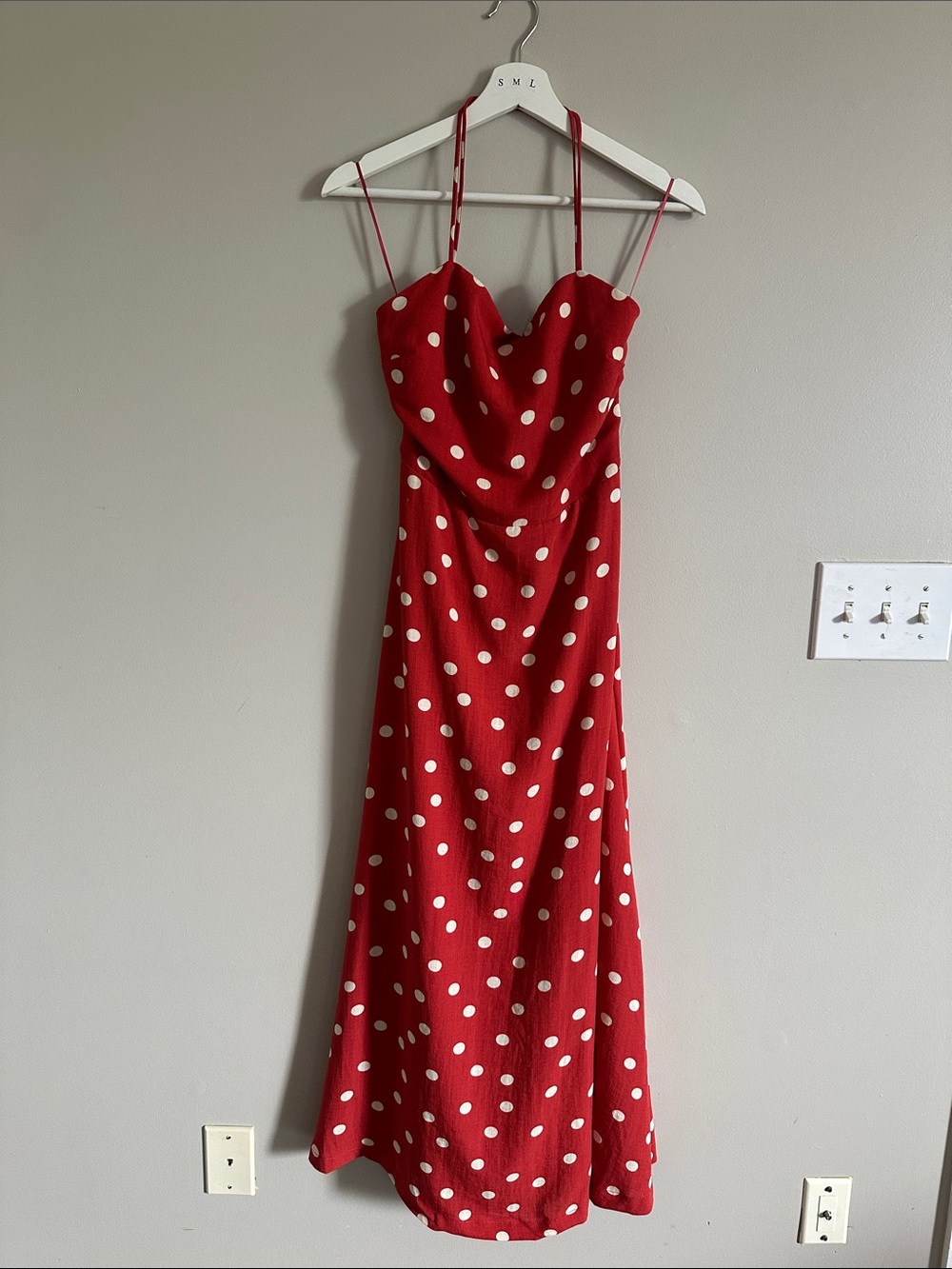 emory park Rust Red Polka Dot Maxi Dress with Ivory Spots - Picture 8 of 11